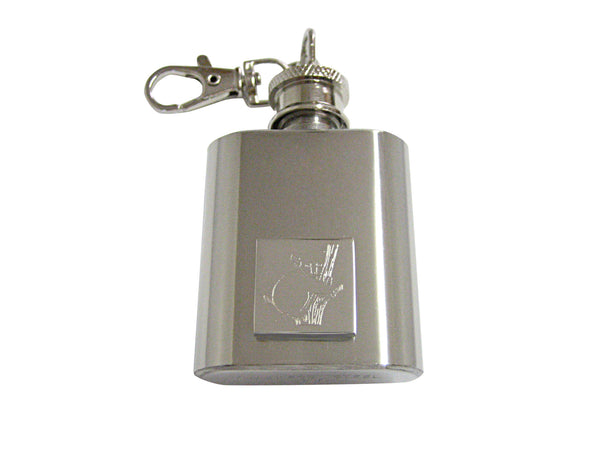 Silver Toned Etched Koala 1 Oz. Stainless Steel Key Chain Flask