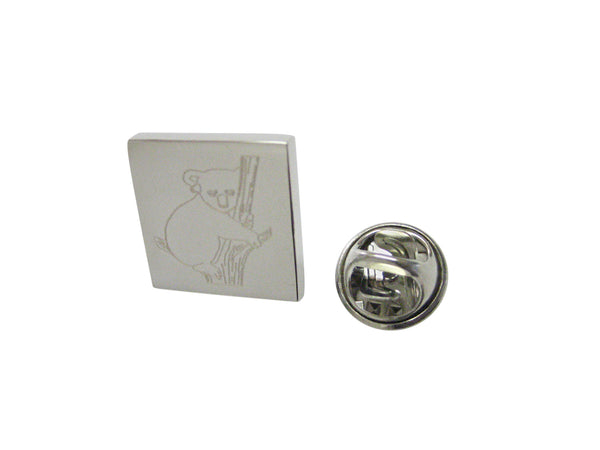 Silver Toned Etched Koala Lapel Pin