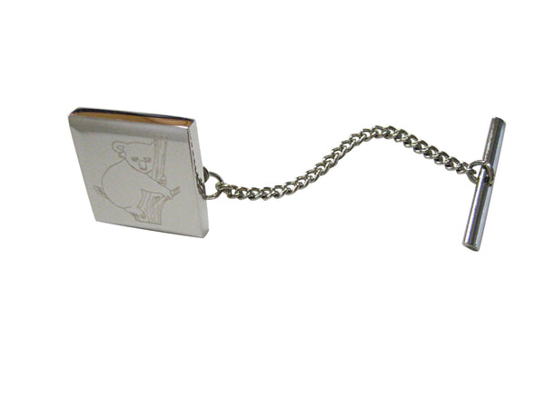 Silver Toned Etched Koala Tie Tack