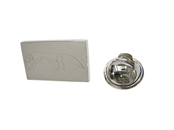 Silver Toned Etched Komodo Dragon Lapel Pin