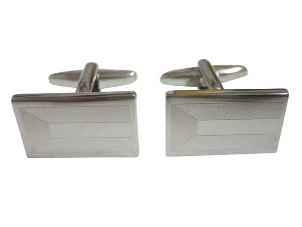 Silver Toned Etched Kuwait Flag Cufflinks