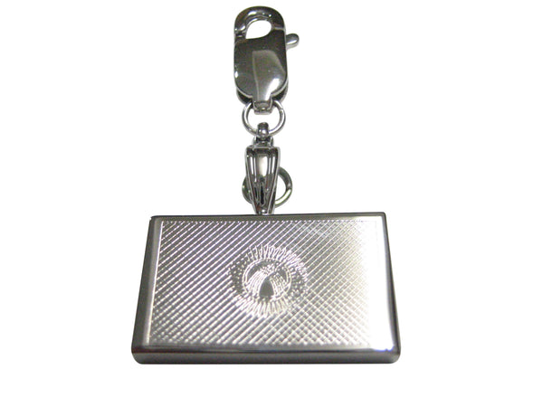 Silver Toned Etched Kyrgyzstan Flag Pendant Zipper Pull Charm