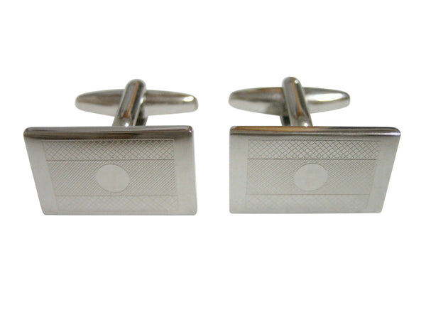 Silver Toned Etched Laos Flag Cufflinks