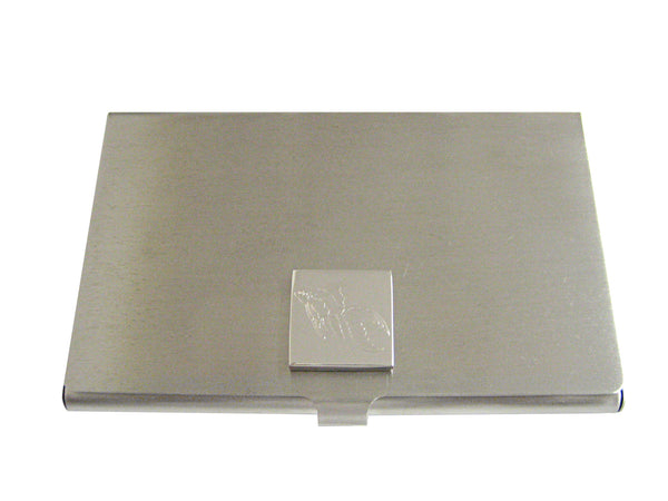 Silver Toned Etched Large Tropical Fish Business Card Holder