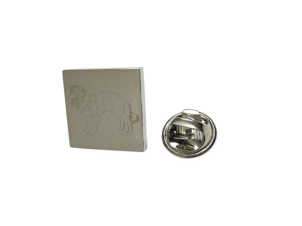 Silver Toned Etched Lassie Dog Lapel Pin