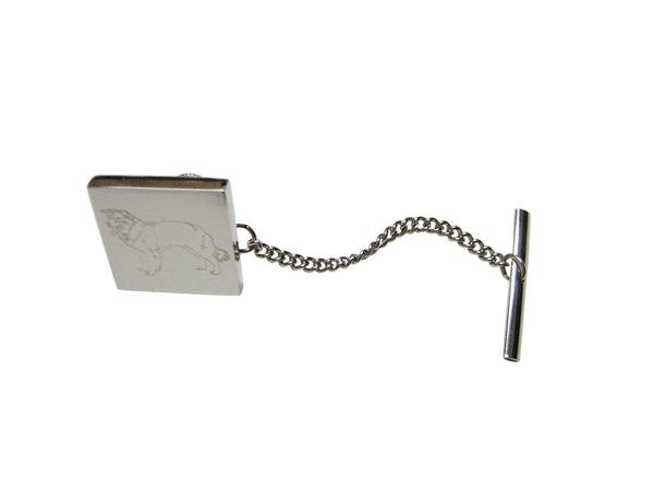 Silver Toned Etched Lassie Dog Tie Tack