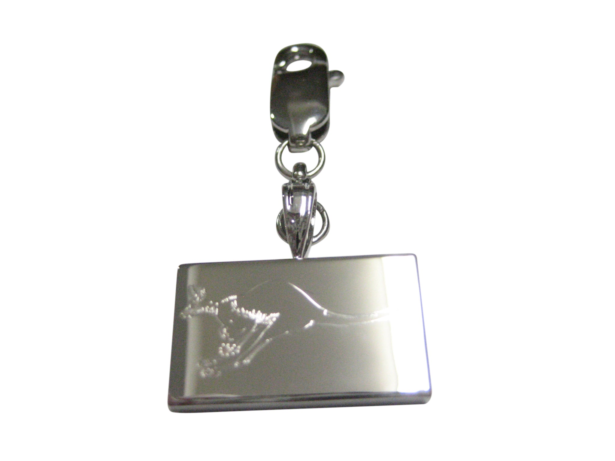 Silver Toned Etched Leaping Kangaroo Pendant Zipper Pull Charm