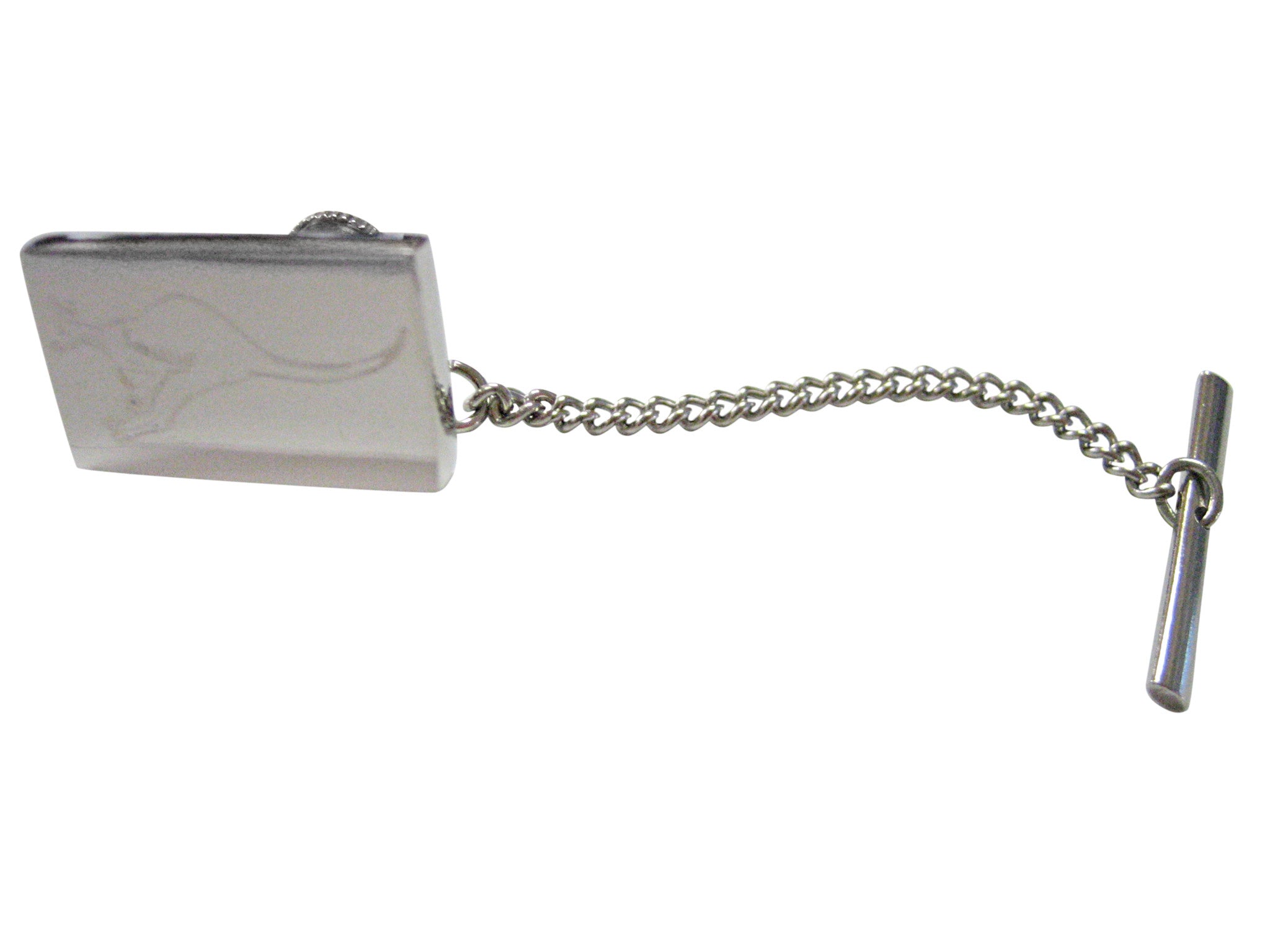 Silver Toned Etched Leaping Kangaroo Tie Tack