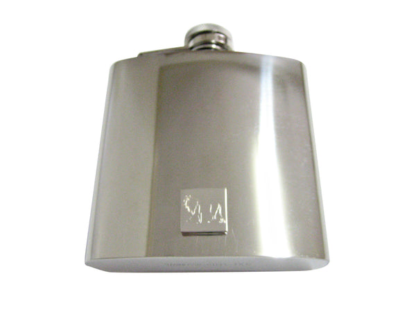 Silver Toned Etched Left Facing Full Lion 6 Oz. Stainless Steel Flask