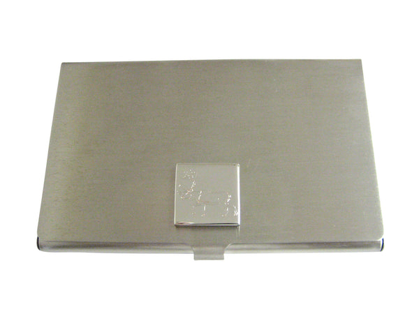Silver Toned Etched Left Facing Moose Business Card Holder