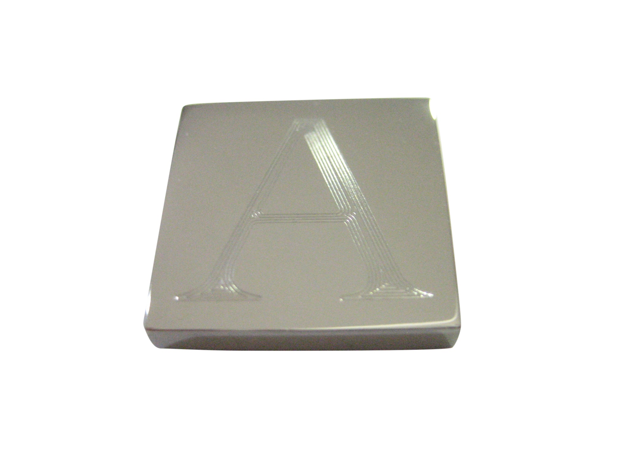 Silver Toned Etched Letter A Magnet