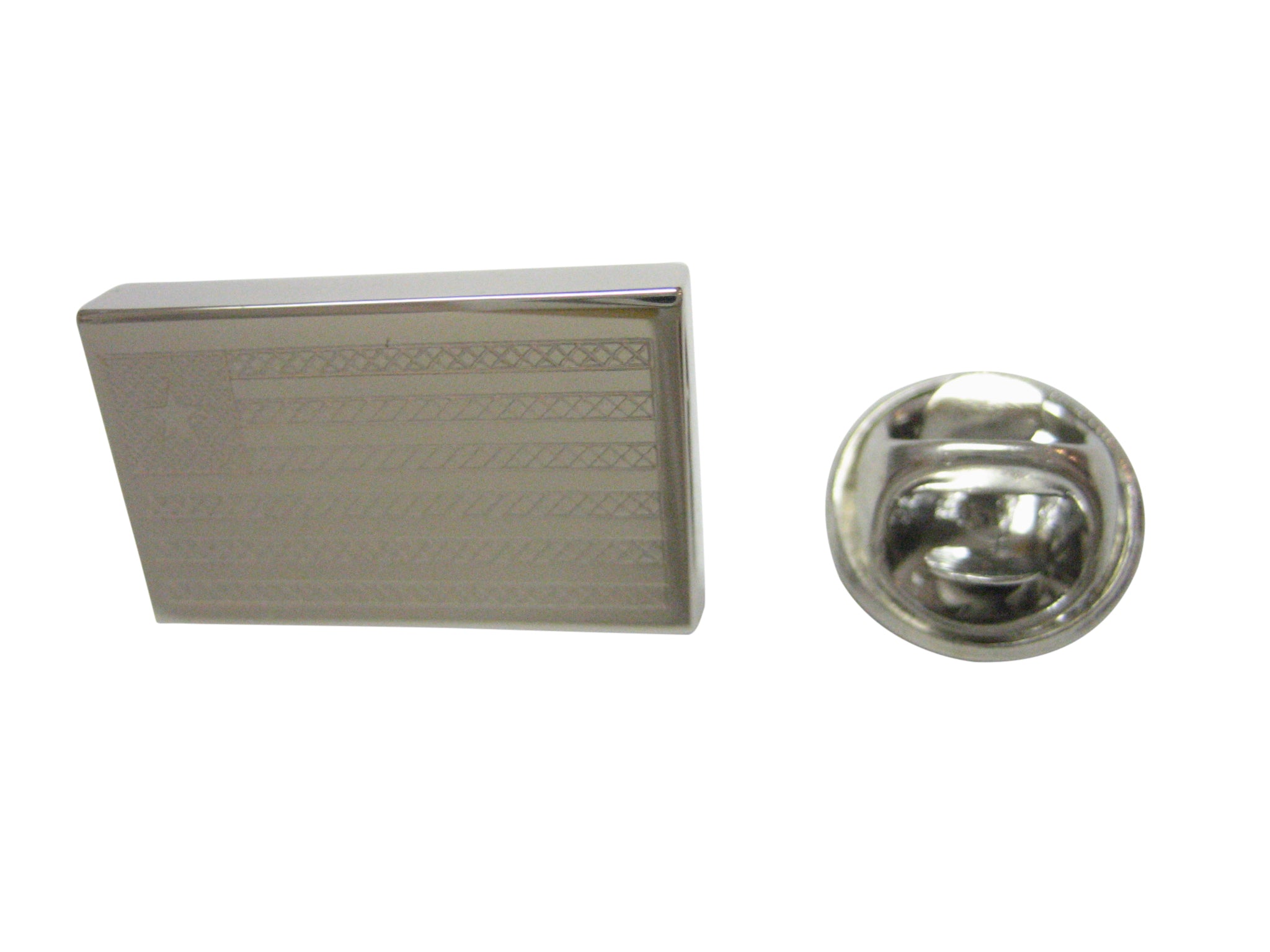 Silver Toned Etched Liberia Flag Lapel Pin