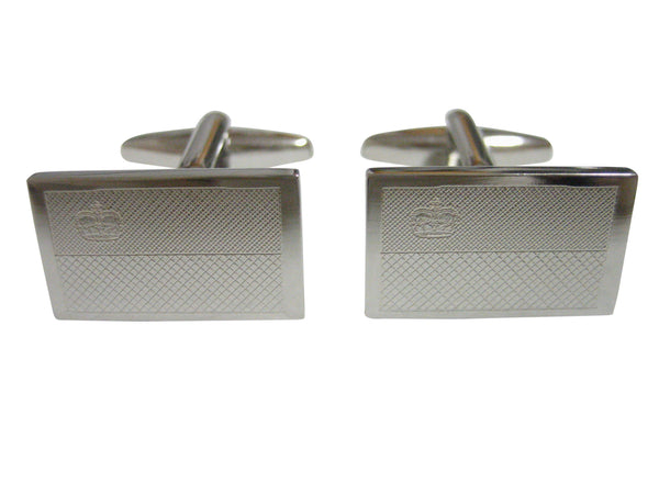 Silver Toned Etched Liechtenstein Flag Cufflinks