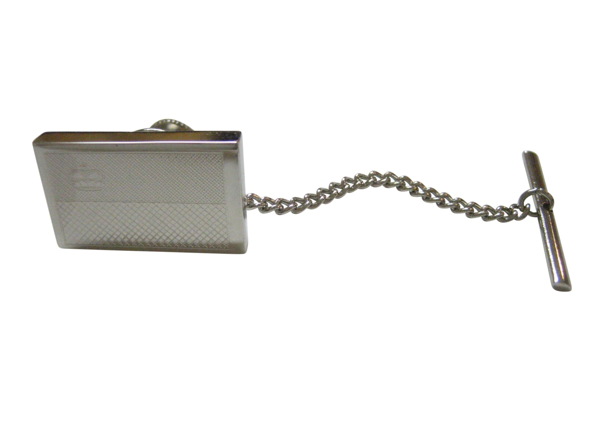 Silver Toned Etched Liechtenstein Flag Tie Tack