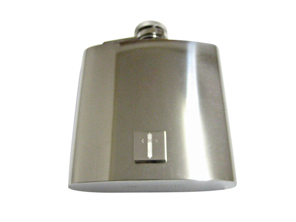 Silver Toned Etched Lined Religious Cross 6 Oz. Stainless Steel Flask