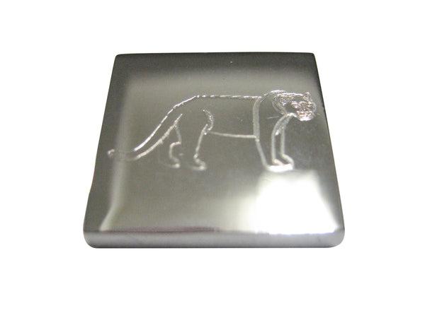Silver Toned Etched Lioness Pendant Magnet