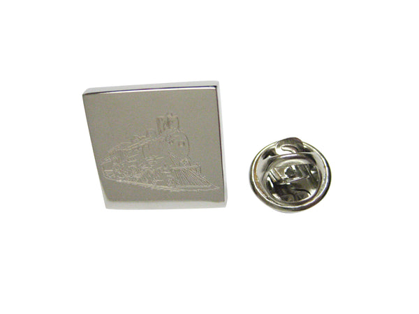 Silver Toned Etched Locomotive Train Lapel Pin