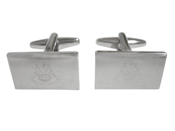 Silver Toned Etched Louisiana State Flag Cufflinks