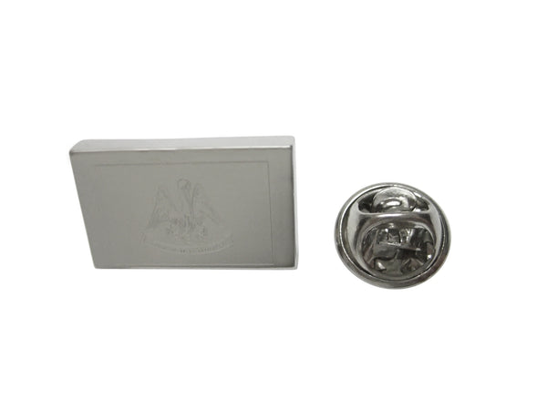 Silver Toned Etched Louisiana State Flag Lapel Pin