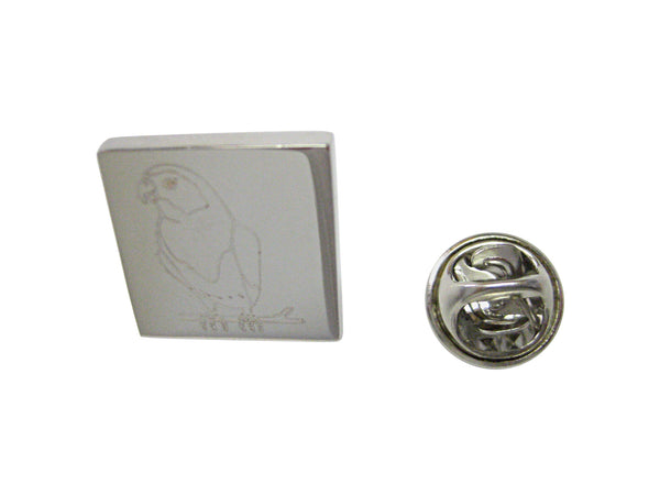 Silver Toned Etched Macaw Bird Lapel Pin