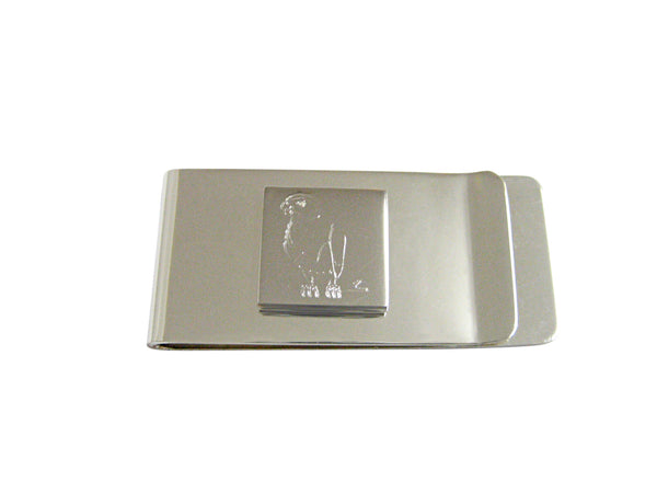 Silver Toned Etched Macaw Bird Money Clip