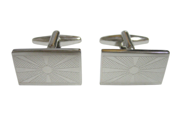 Silver Toned Etched Macedonia Flag Cufflinks