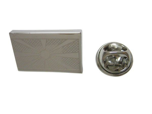 Silver Toned Etched Macedonia Flag Lapel Pin