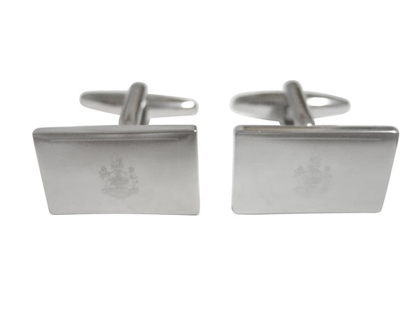 Silver Toned Etched Maine State Flag Cufflinks