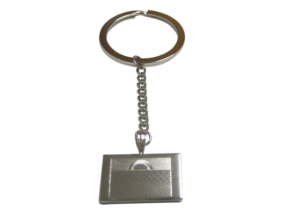 Silver Toned Etched Malawi Flag Pendant Keychain