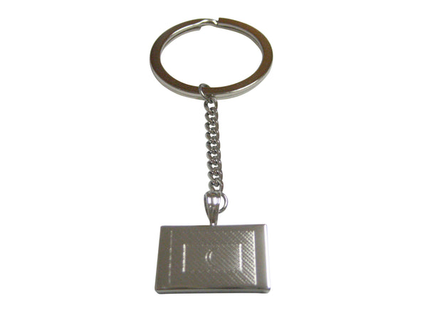 Silver Toned Etched Maldives Flag Pendant Keychain