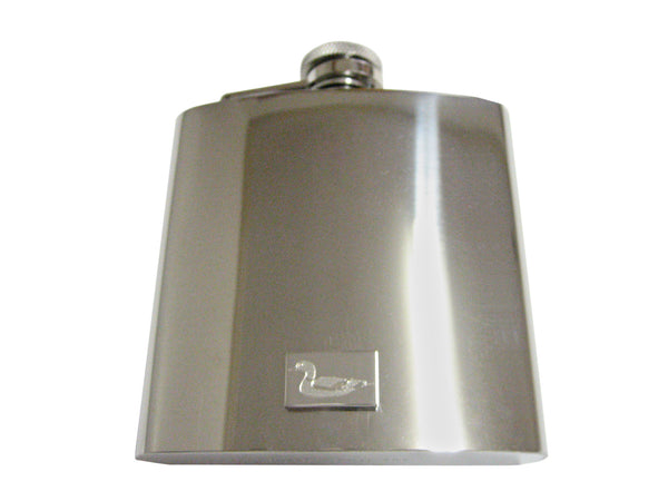 Silver Toned Etched Mallard Duck 6 Oz. Stainless Steel Flask