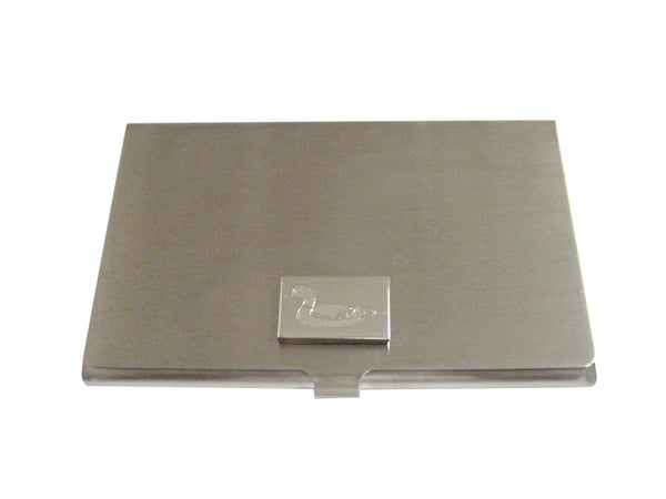 Silver Toned Etched Mallard Duck Business Card Holder