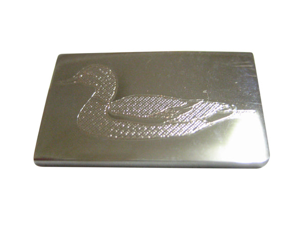 Silver Toned Etched Mallard Duck Magnet