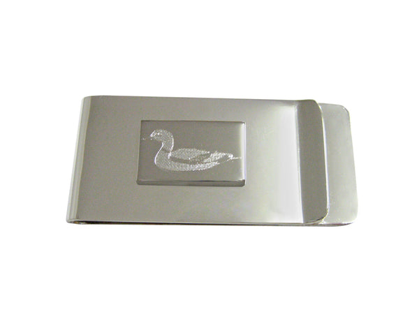 Silver Toned Etched Mallard Duck Money Clip