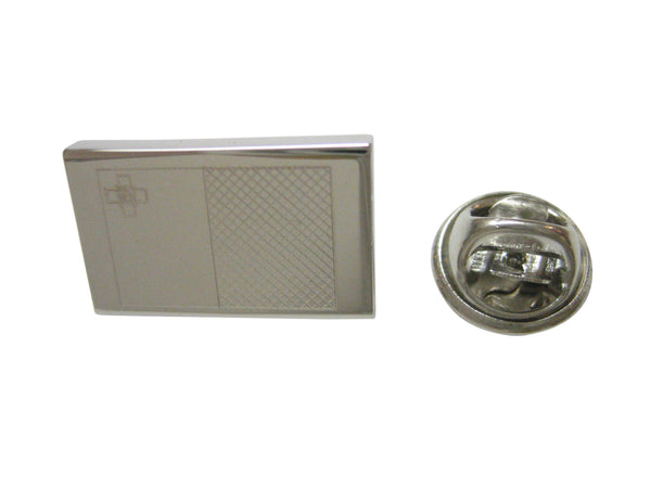 Silver Toned Etched Malta Flag Lapel Pin