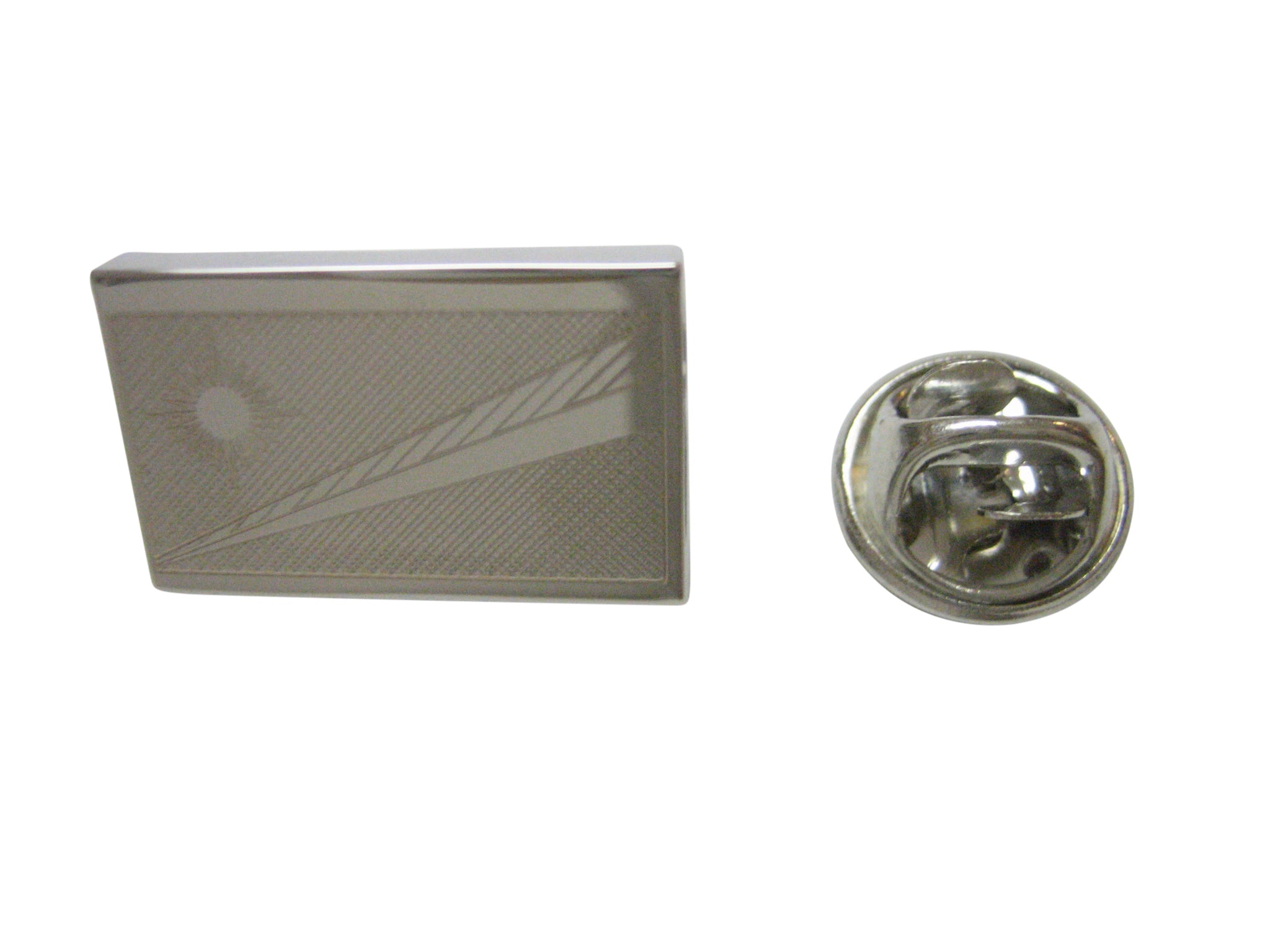 Silver Toned Etched Marshall Islands Flag Lapel Pin