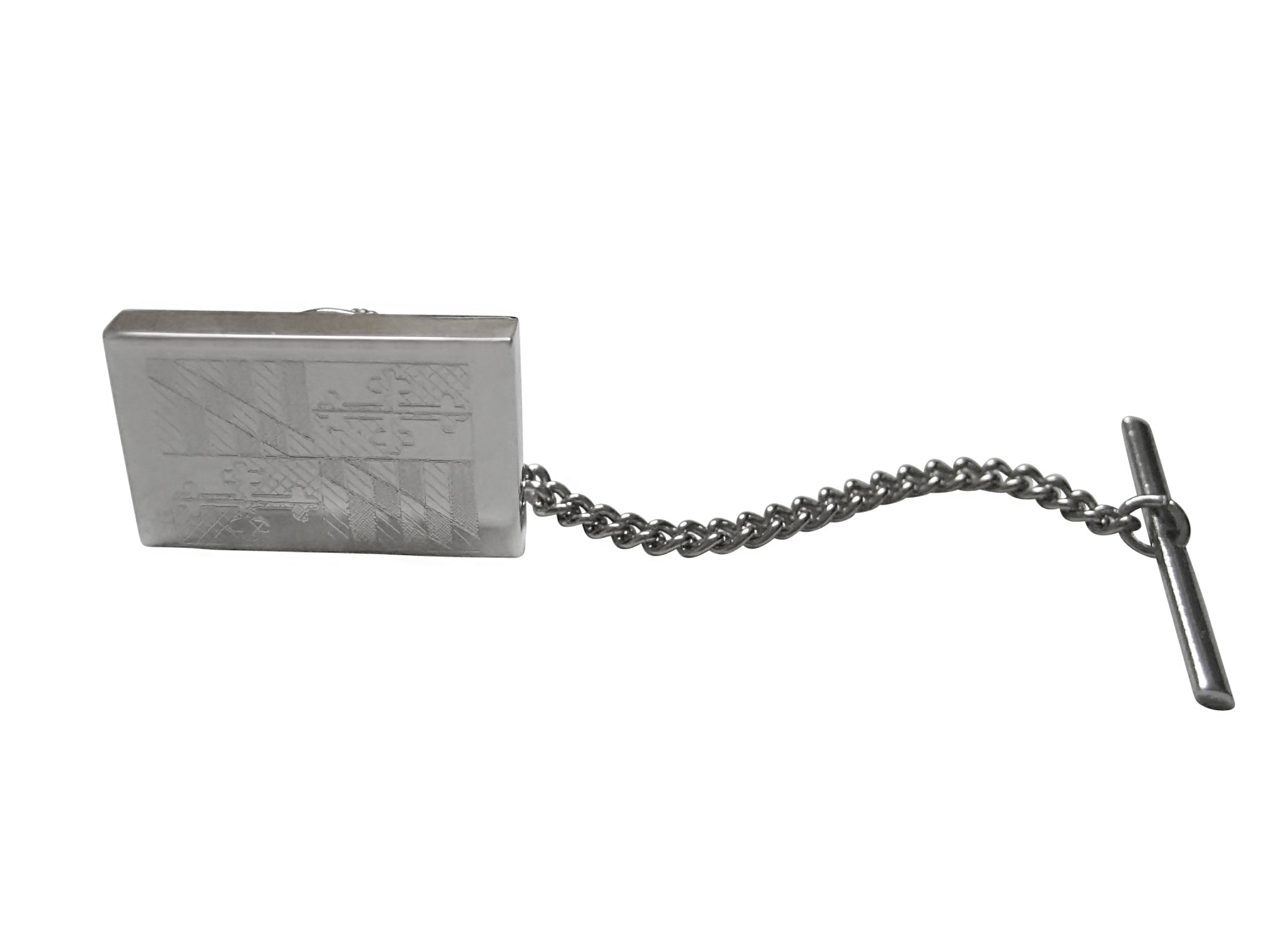 Silver Toned Etched Maryland State Flag Tie Tack