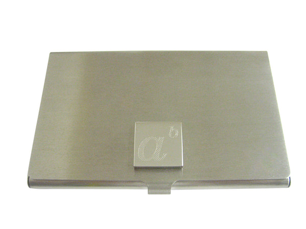 Silver Toned Etched Mathematical A to the Power of B Business Card Holder