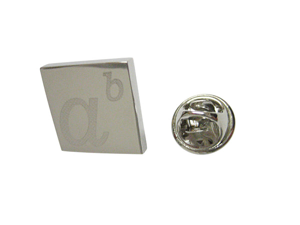 Silver Toned Etched Mathematical A to the Power of B Lapel Pin
