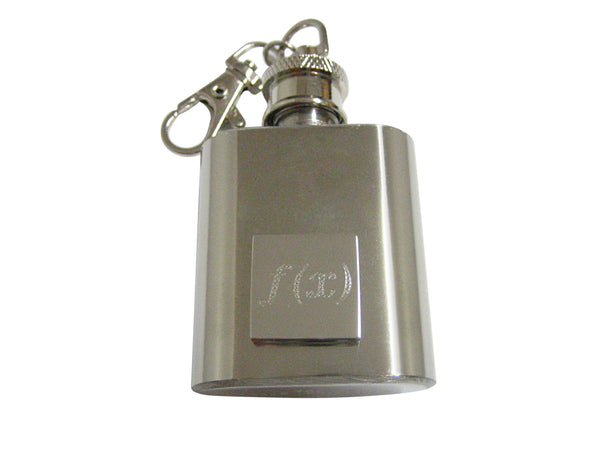 Silver Toned Etched Mathematical Function of X 1 Oz. Stainless Steel Key Chain Flask