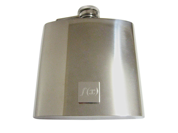 Silver Toned Etched Mathematical Function of X 6 Oz. Stainless Steel Flask