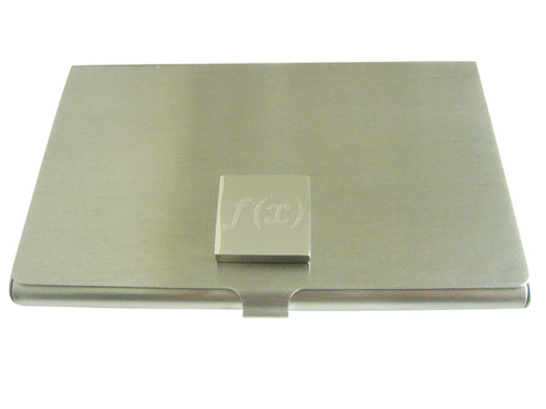 Silver Toned Etched Mathematical Function of X Business Card Holder