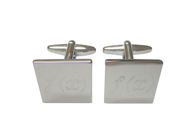 Silver Toned Etched Mathematical Function of X Cufflinks