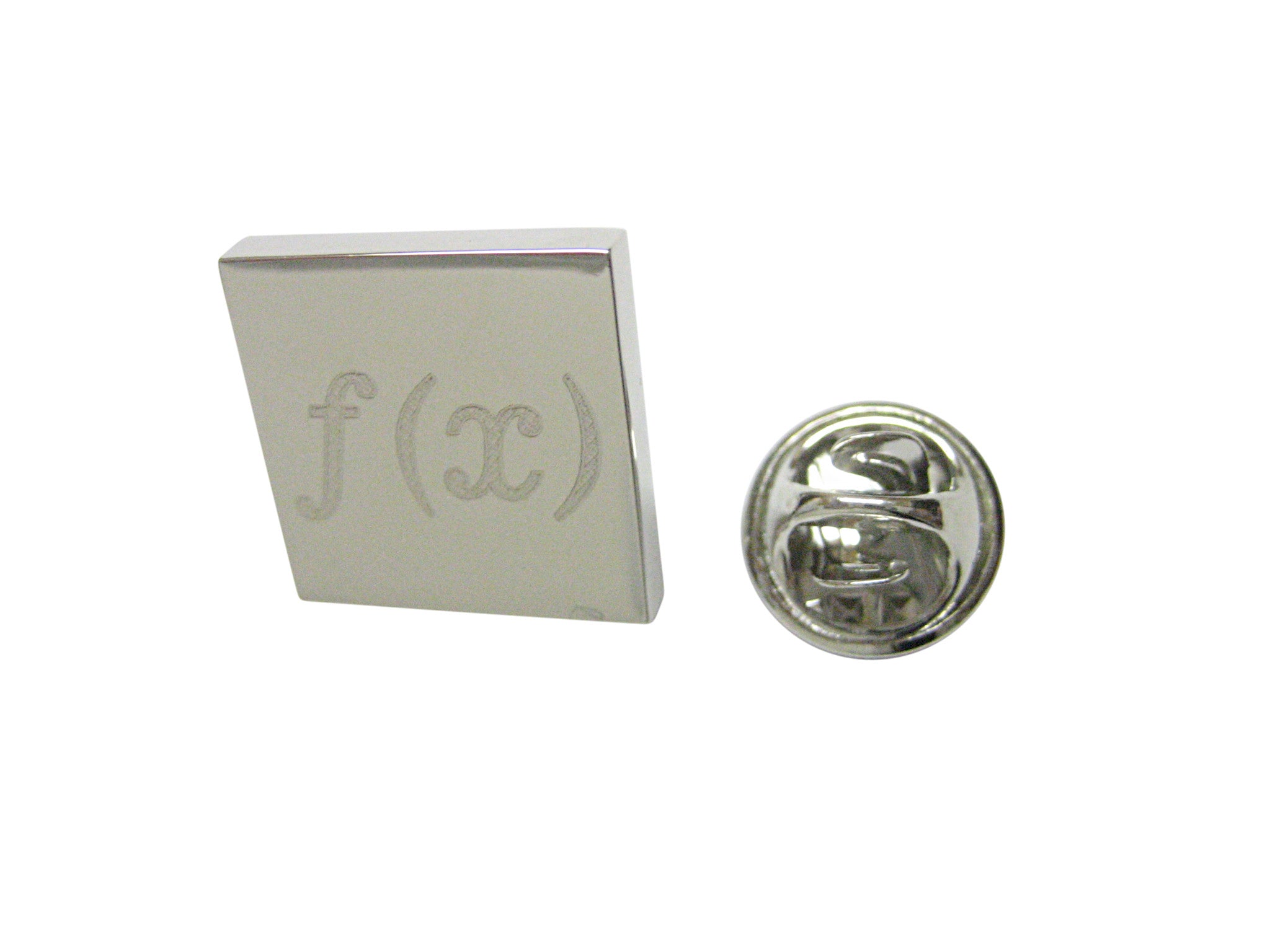 Silver Toned Etched Mathematical Function of X Lapel Pin