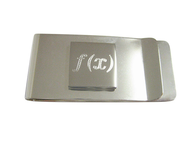 Silver Toned Etched Mathematical Function of X Money Clip