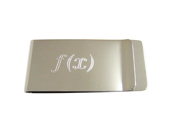 Silver Toned Etched Mathematical Function of X Money Clip