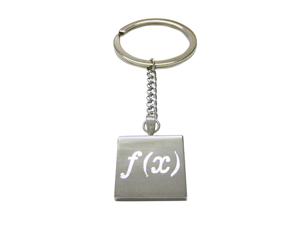 Silver Toned Etched Mathematical Function of X Pendant Keychain