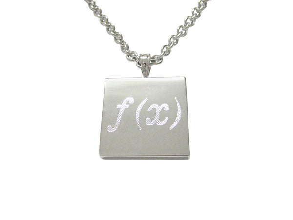 Silver Toned Etched Mathematical Function of X Pendant Necklace