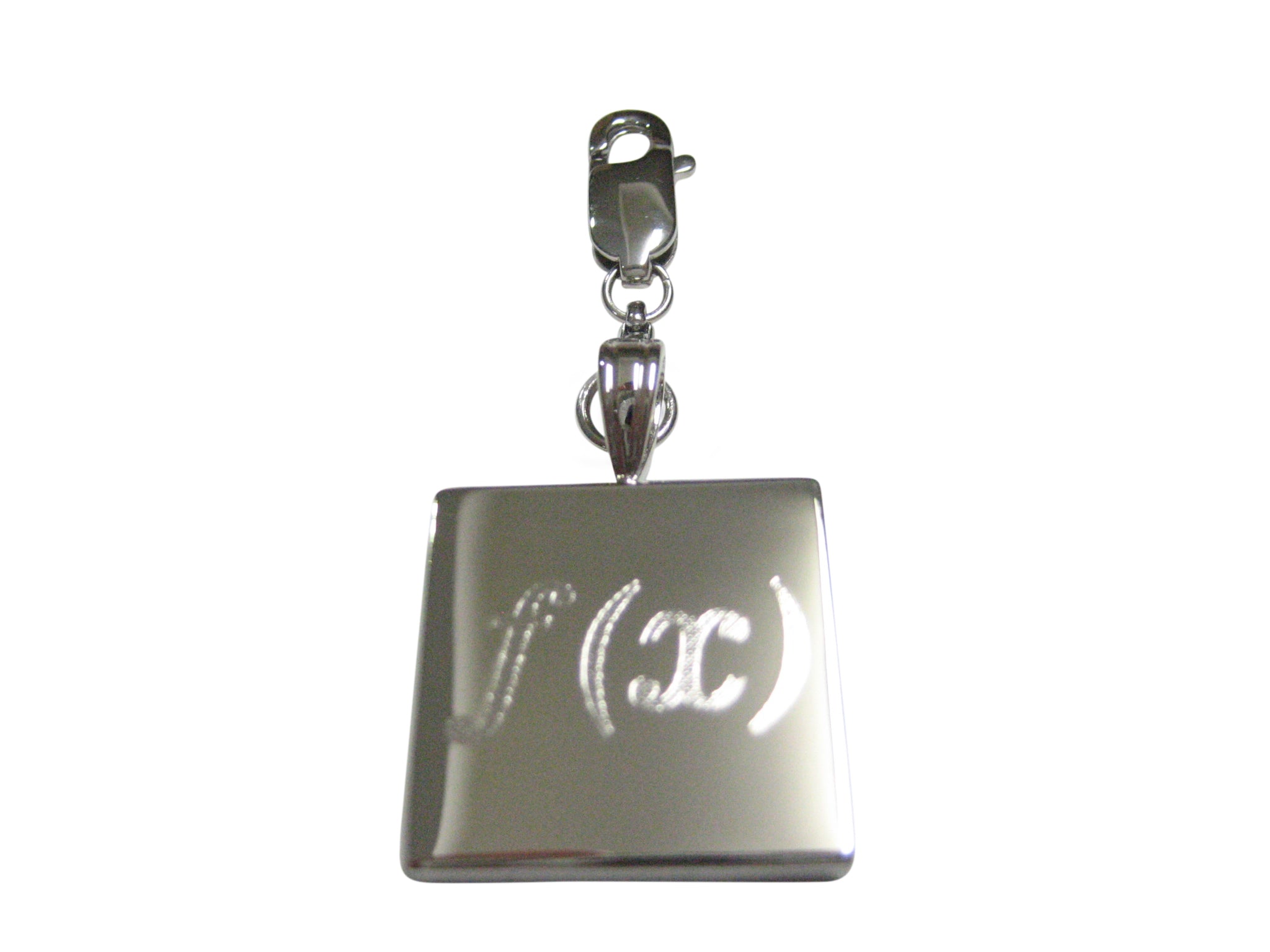 Silver Toned Etched Mathematical Function of X Pendant Zipper Pull Charm