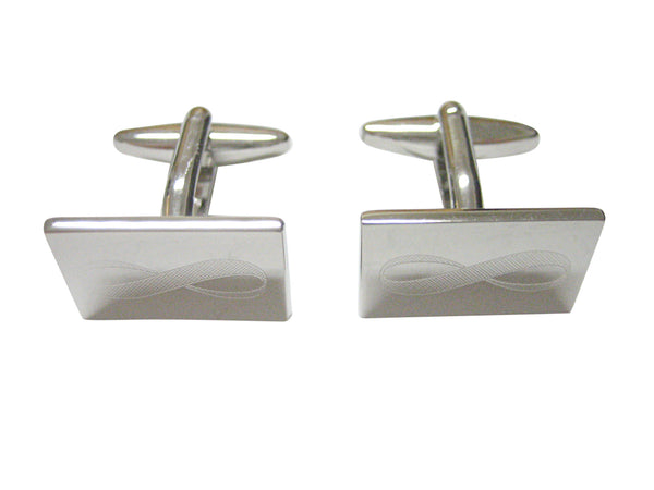 Silver Toned Etched Mathematical Infinity Google Googol Symbol Cufflinks